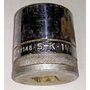 Vintage S-K  47148  1-1/2in  3/4in  Drive Socket  12 Point  Made In USA S-K Tool